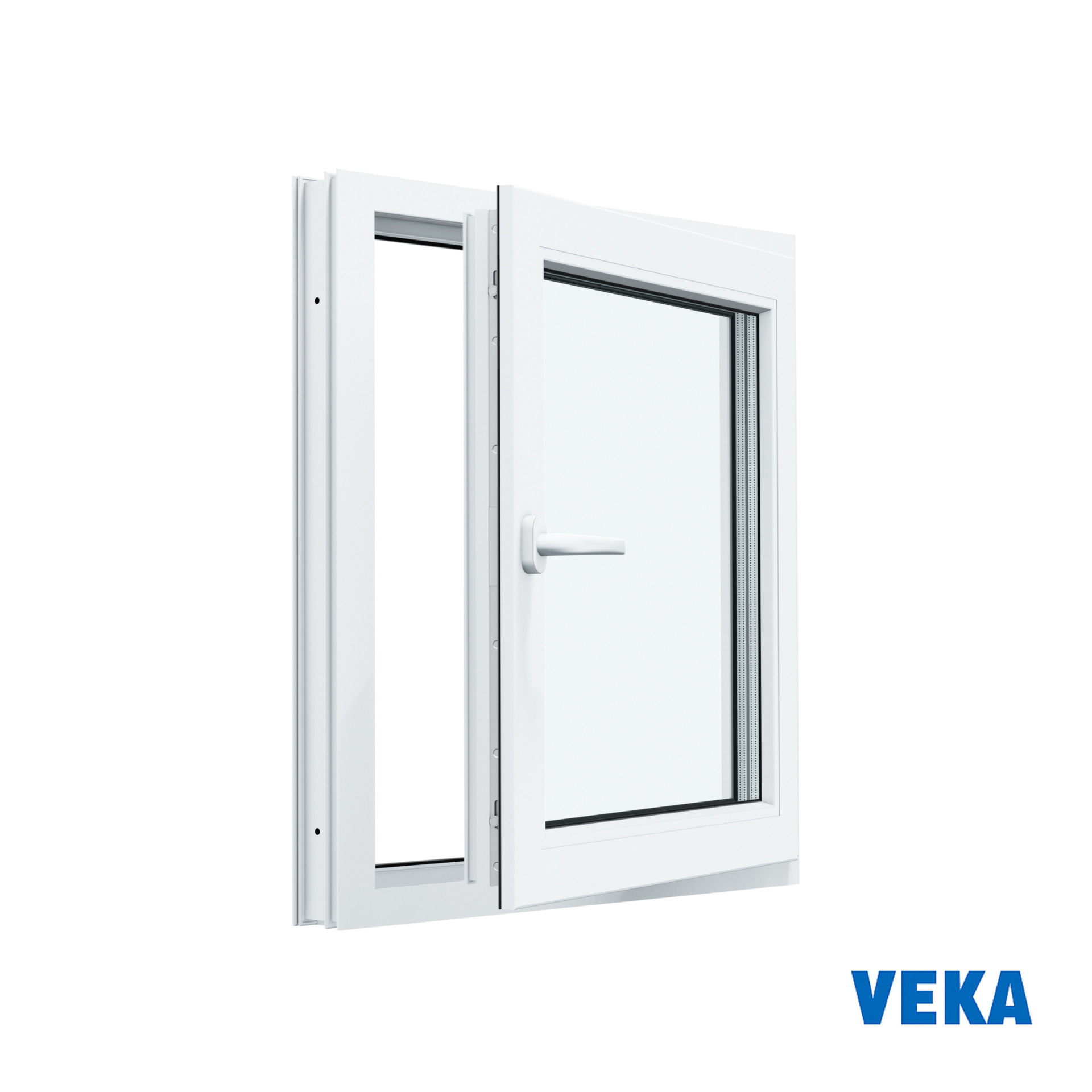 Пластиковое окно ПВХ VEKA одностворчатое 600x500мм (ВхШ) Двухкамерное