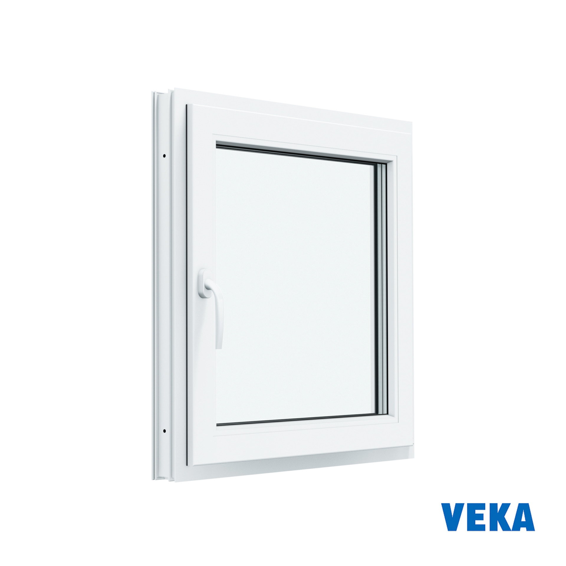 Пластиковое окно ПВХ VEKA одностворчатое 600x500мм (ВхШ) Двухкамерное